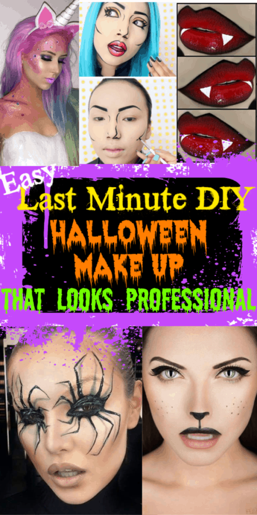 Easy DIY Halloween Make Up That Looks Professional, Vampire, Unicorn, Cat, Spider, Comic Book, and more