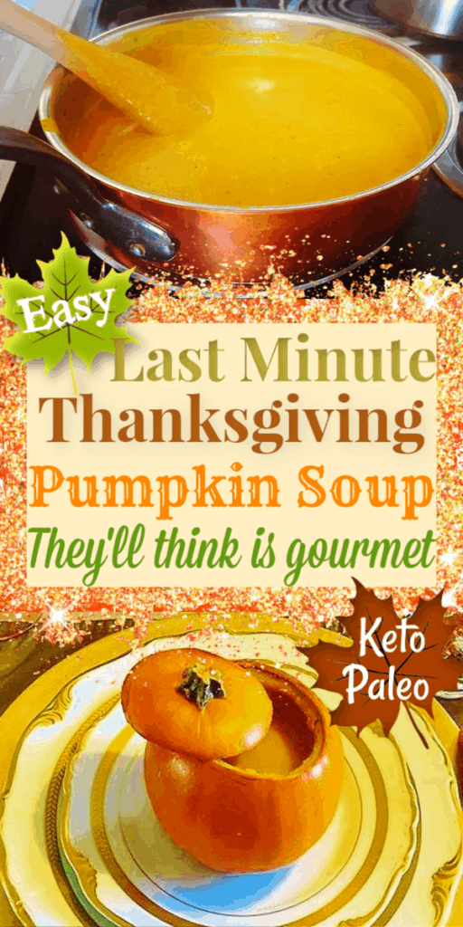 Impress your guests with this 20 minute Pumpkin Soup Recipe that's easy, simple, delicious, and healthy / Keto / Paleo / Low Carb / Thanksgiving / Easy