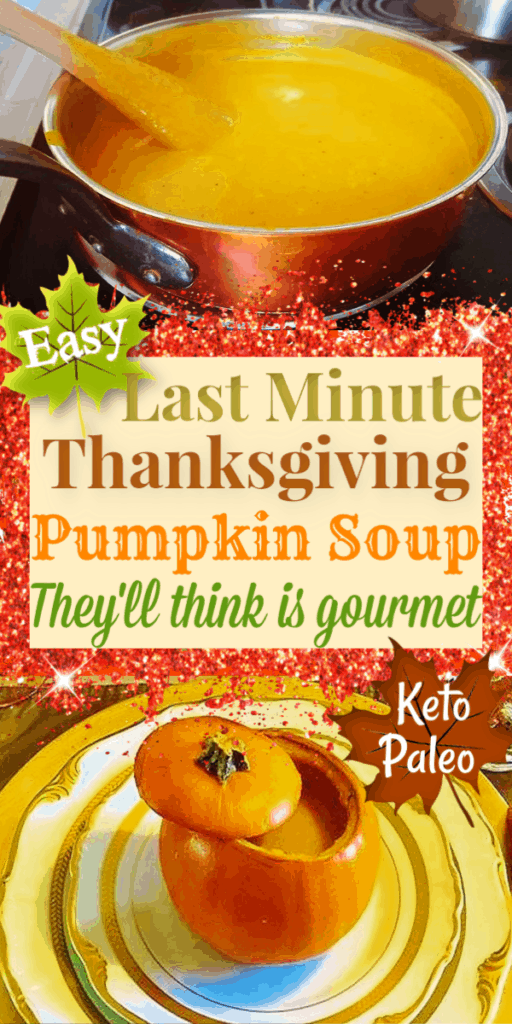 Impress your guests with this 20 minute Pumpkin Soup Recipe that's easy, simple, delicious, and healthy / Keto / Paleo / Low Carb / Thanksgiving / Easy