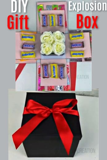 Explosion Box DIY gift idea for boyfriend, for best friends, mom, and him