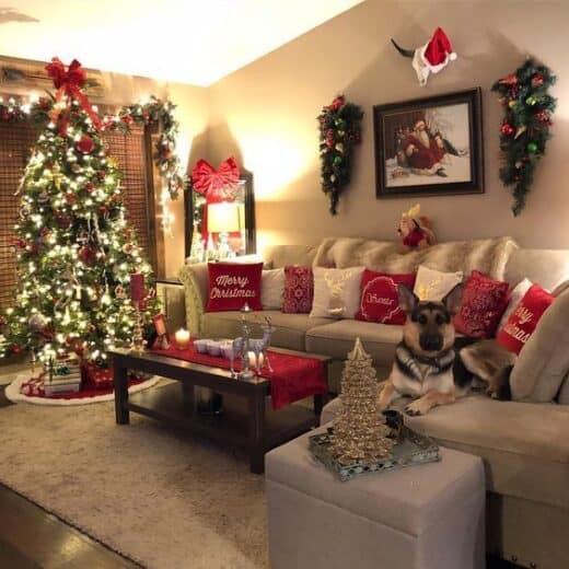 Farmhouse Christmas Decor Idea for livingroom