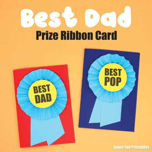 Prize Ribbon easy DIY Father's Day cards from kids