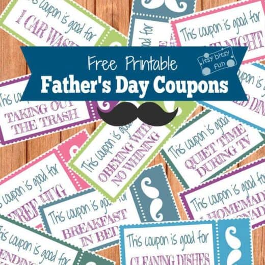 Father's Day free printable coupons gift idea