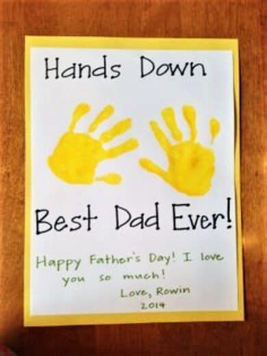 Easy DIY Father's Day Gift idea using Hand prints from kids