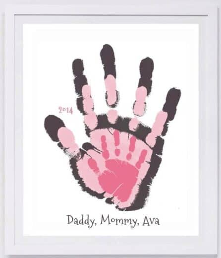 Framed handprints - easy DIY Father's Day Gift for first time Dad or Grandpa