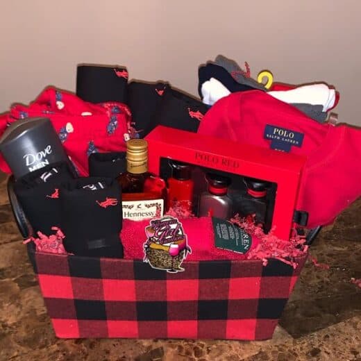 Buffalo Plaid Mens Spa Gift Basket