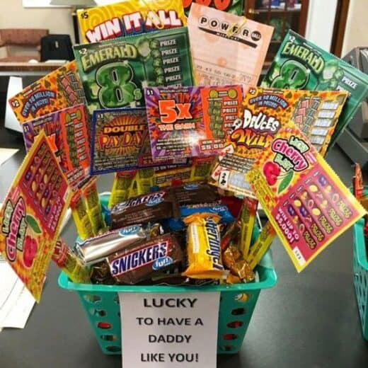 DIY Father's Day gift basket ideas lotto tickets