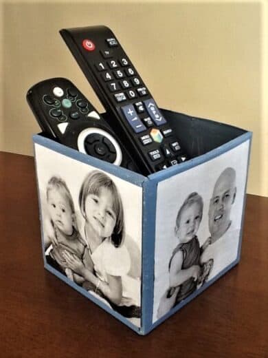 DIY Fathers Day Photo Remote Control Storage Box