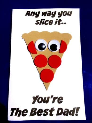 DIY Father's Day Pizza card kids can craft