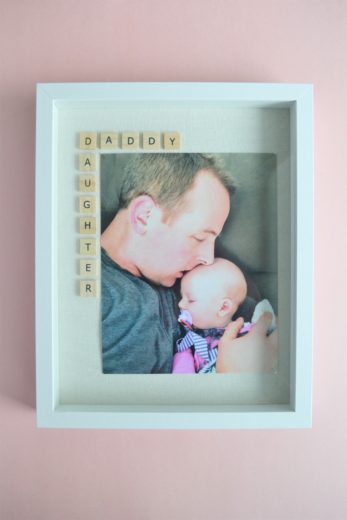 DIY Father's day Daddy Daughter Framed picture keepsake.