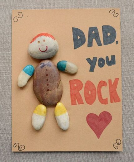 Easy DIY Father's Day Rock Craft For Kids