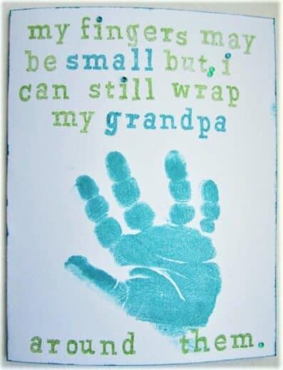 DIY Fathers day Gift Idea For Grandpa using hand prints from toddler or baby