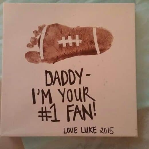 DIY Father's Day foot print football card for 1st time Dads