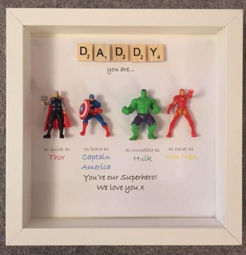 DIY Marvel keepsake Fathers day gift