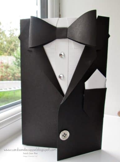 DIY Tuxedo card idea for FathersDay