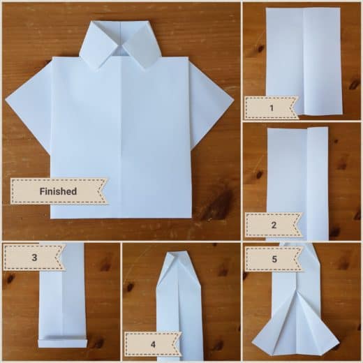 DIY Fathers Day Origami shirt card