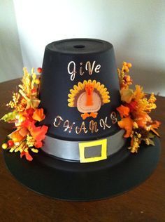 Flower Pot Pilgrim Hat Centerpiece Craft