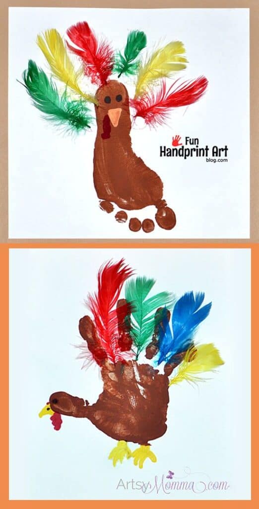 Footprint Turkey Thanksgiving Kids Craft