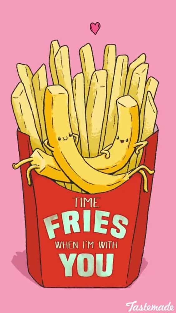 Time Fries When I'm With You Pun - These are the best, clever, funny, and easy, DIY Valentines day gift ideas. DIY boyfriend gifts