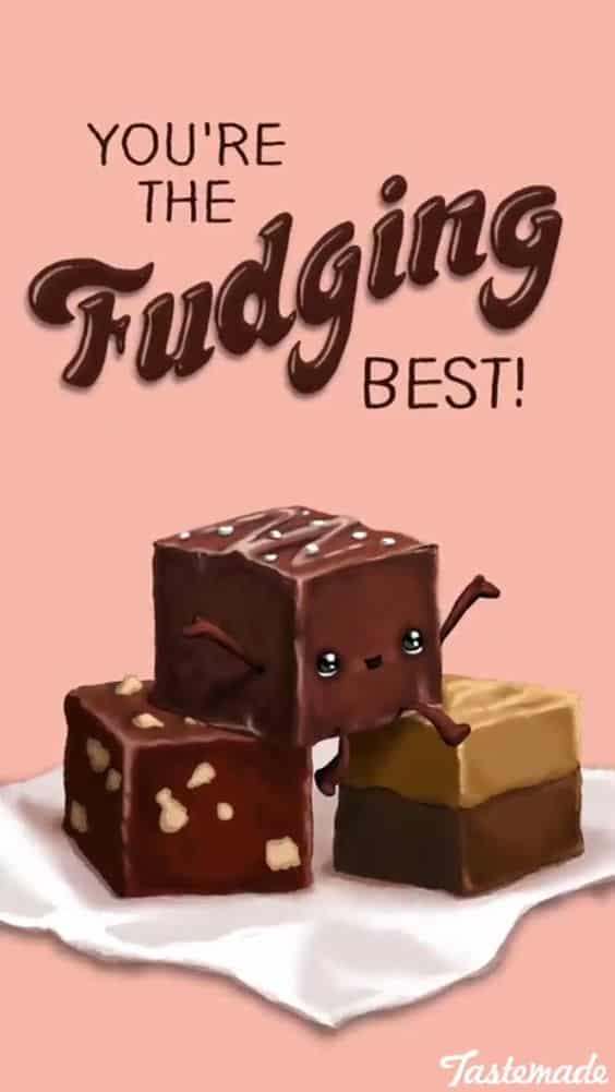 Fudge Food Pun for a quick, easy, and clever Valentines Day treat gift idea for him