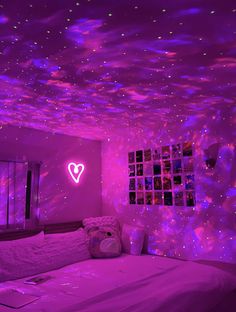Galaxy lighting decor in dorm room