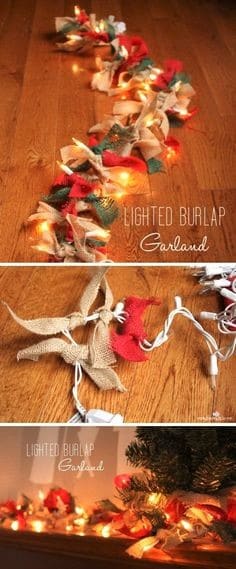 Rustic DIY Christmas Burlap Garland Christmas Decor