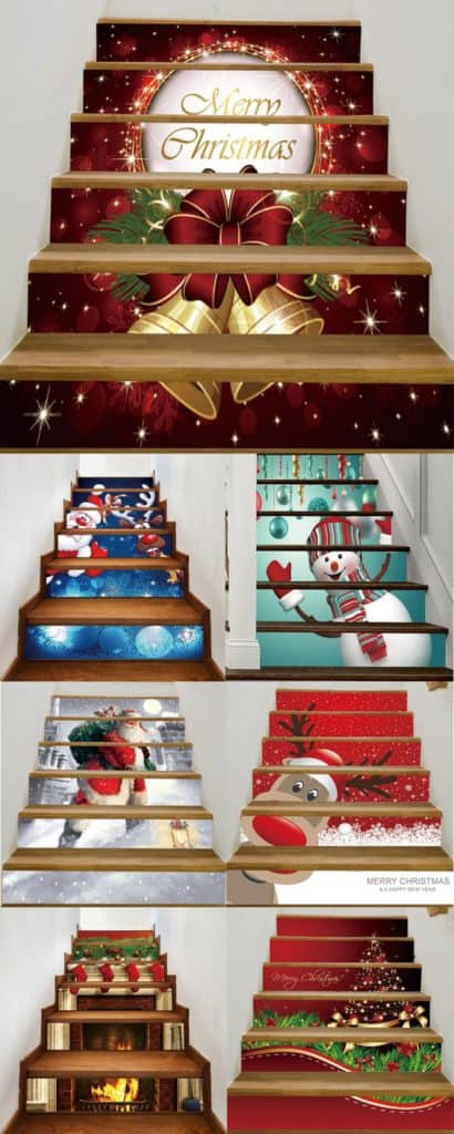 Gift Wrap Stairs for an Easy DIY Christmas Decoration