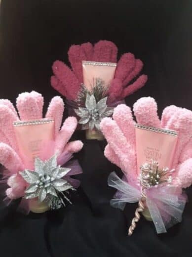 Hand Cream and Gloves Basket Idea