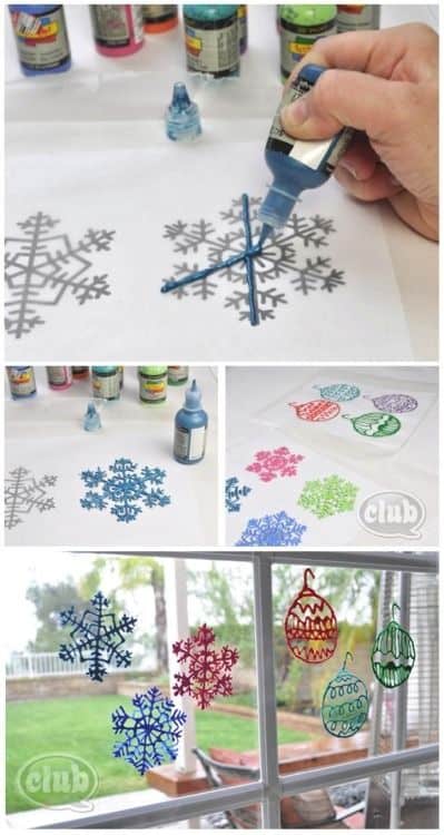 Ridiculously Easy DIY Glue Glitter snowflake. Can be made with either a glue gun or elmers glue, glitter optional. Best kids craft ideas, diy Christmas decorations, Christmas gift ideas, DIY Christmas gifts, Christmas crafts, Christmas Tree ideas,, apartments decorations, teachers gift