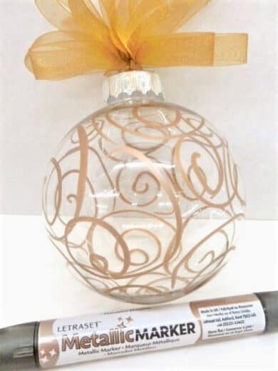 DIY Gold Marker Clear ball ornament