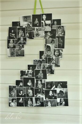 DIY Number Photo Display Idea for Your Grad Party