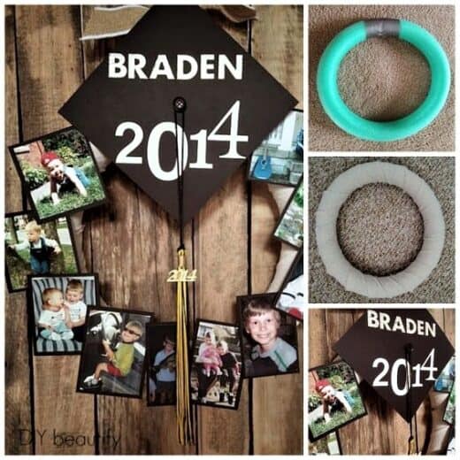 Easy DIY Graduation Picture Decor Party Wreath