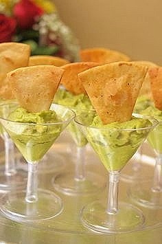 Easy DIY party ideas for 4th of July or Memorial Day. Serve guacamole in plastic cups or glasses for a wedding or special event.