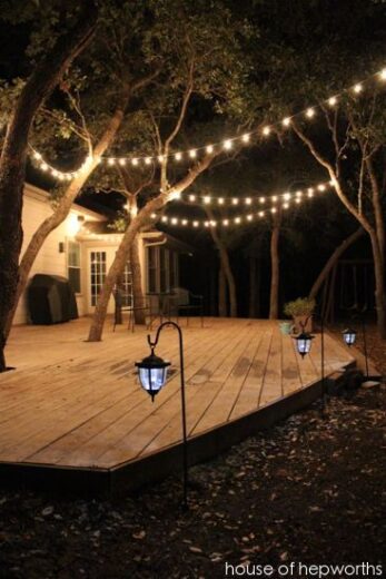 Backyard lighting for deck