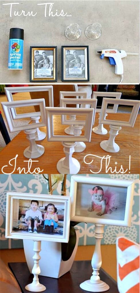 Graduation Party Centerpieces Frames on candlesticks