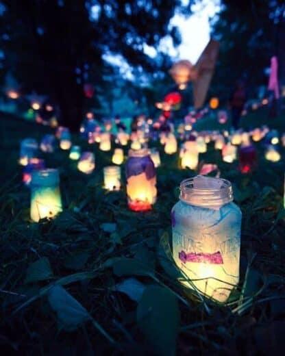 Colored Mason Jar Votives