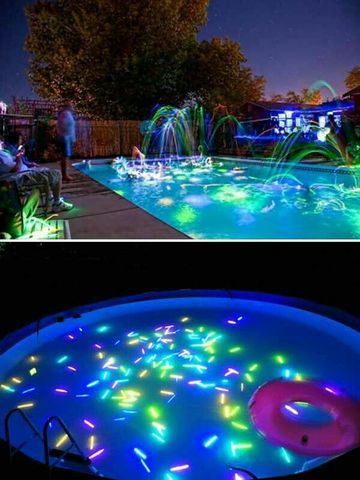 Glow Sticks in the Pool