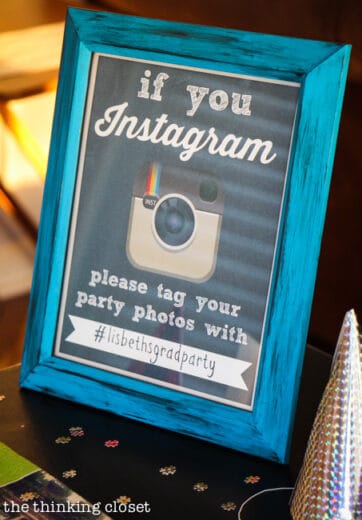 Make a Hash Tag Instagram sign Graduation Party 