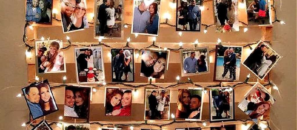Outdoor Grad Party Picture Display with lights