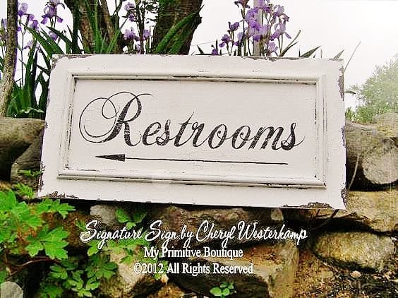 Restroom sign for Graduation Party Decoration Idea.