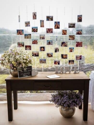 Graduation Party Hanging Photo Display Idea