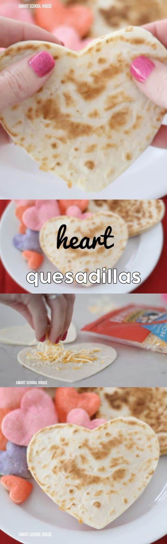 Heart Shaped Quesadilla for Valentines Day dinner. DIY boyfriend gifts.