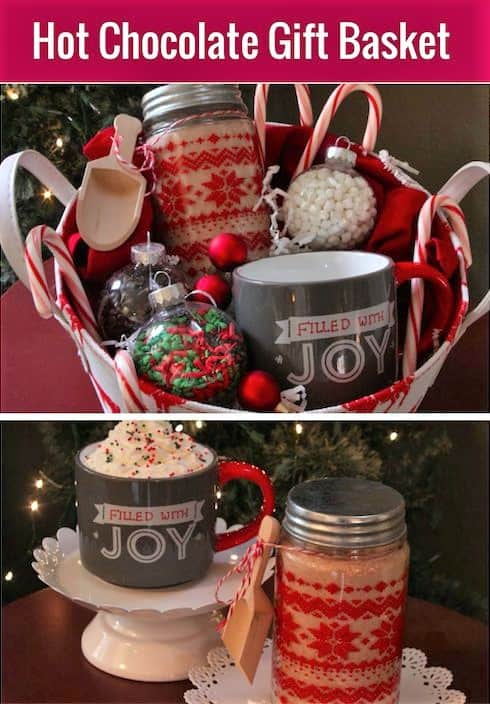 Hot Chocolate Christmas Gift basket idea