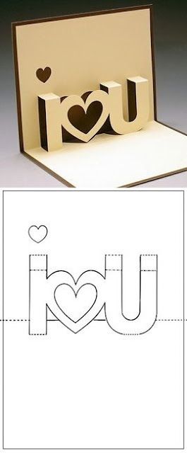 Easy DIY 3D I Luv U card for Valentines Day. DIY boyfriend gifts