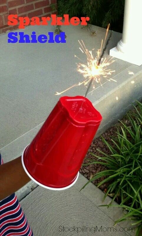 Easy DIY 4th Of July Party Ideas on a budget. Sparkler guard for kids. 