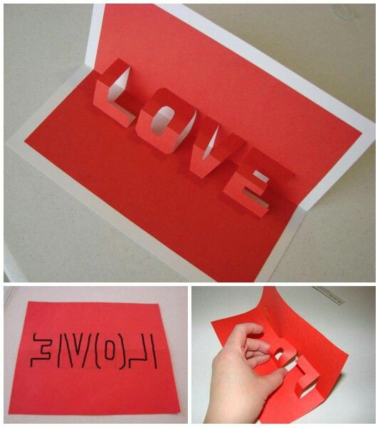 Easy DIY 3D Love Valentines Day Card for him. DIY boyfriend gifts