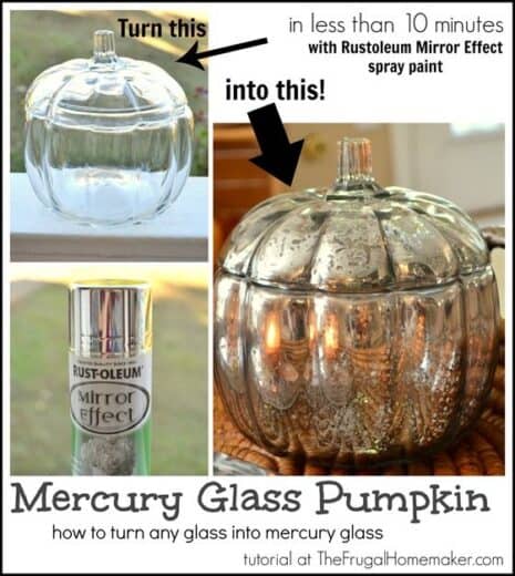 Silver Glass Pumpkin Fall Craft Elegant