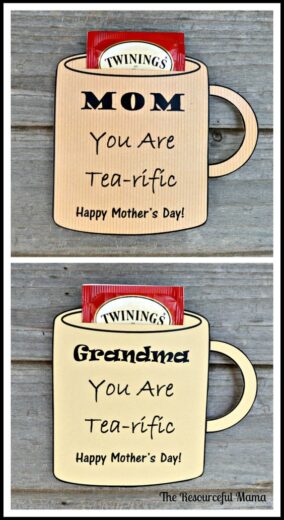 Easy DIY Mother's Day Tea Card Gift For Mom and Grandma