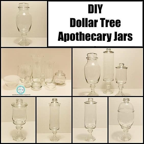 Easy DIY Dollar Tree Apothecary jars gift ideas for Mom or family. DIY Mother's Day craft gift idea anyone can make for Mom or GrandMa on a budget. Also a great Christmas gift.