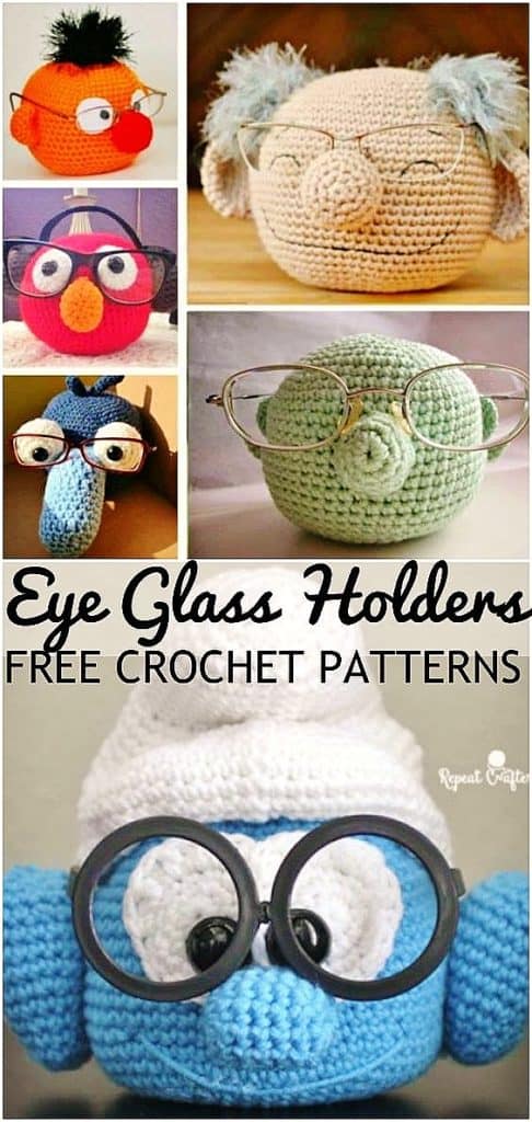 Easy DIY Crochet Eye Glass Holders gift ideas for Mom or family. DIY Mother's Day craft gift idea for Mom or GrandMa on a budget. Also a great Christmas gift.